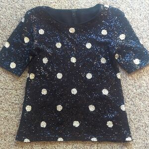 JCrew holiday- sequin top size xs
